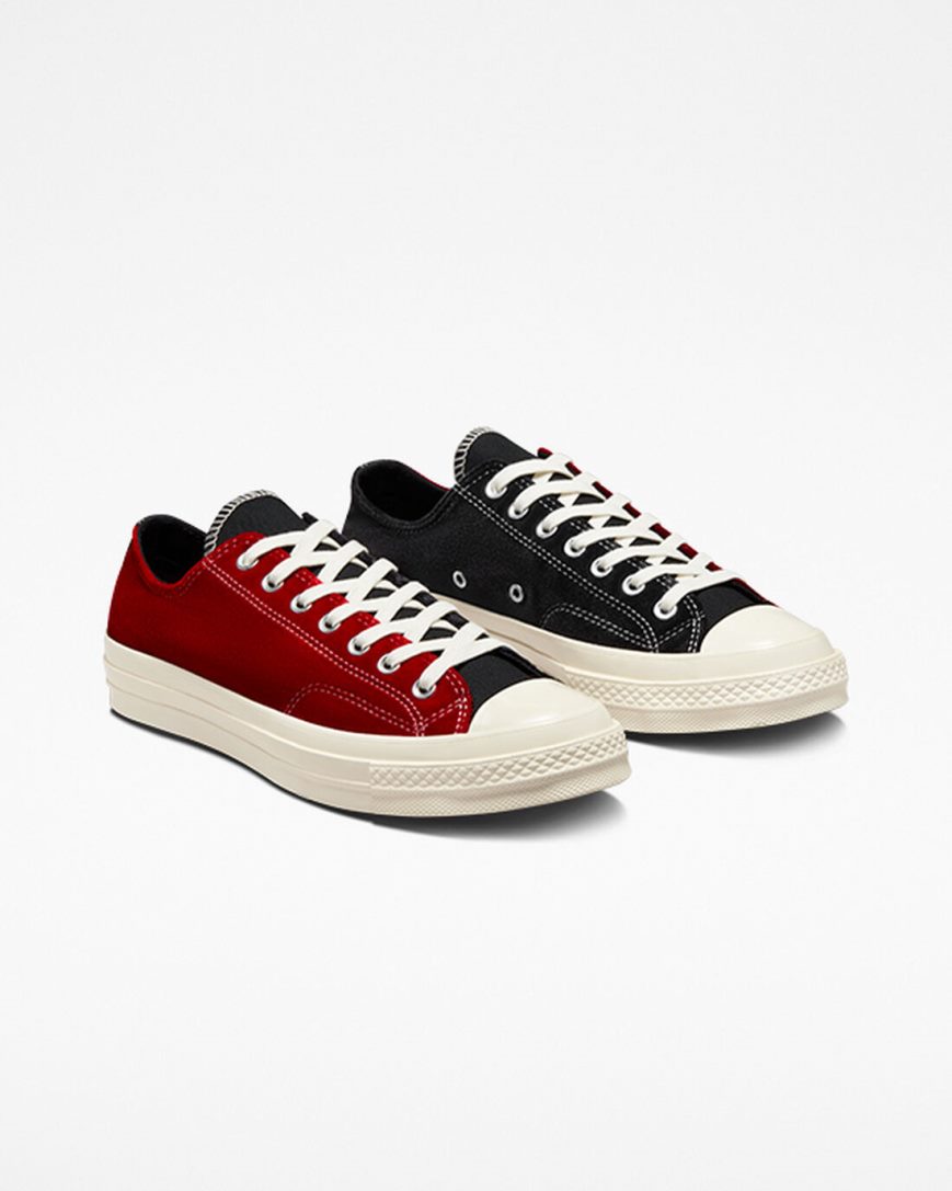 Women's Converse Chuck 70 Beyond Retro Velvet Low Top Shoes Black / Red | AU 40E18A